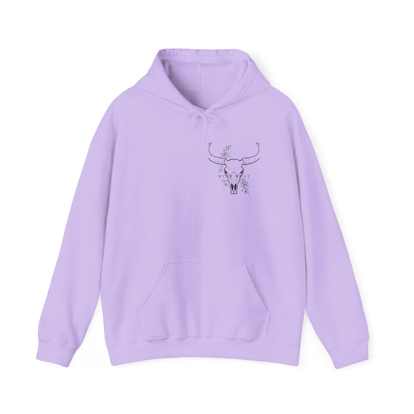 Wild West Skull Hoodie - Unisex Heavy Blend™ with Floral Accents