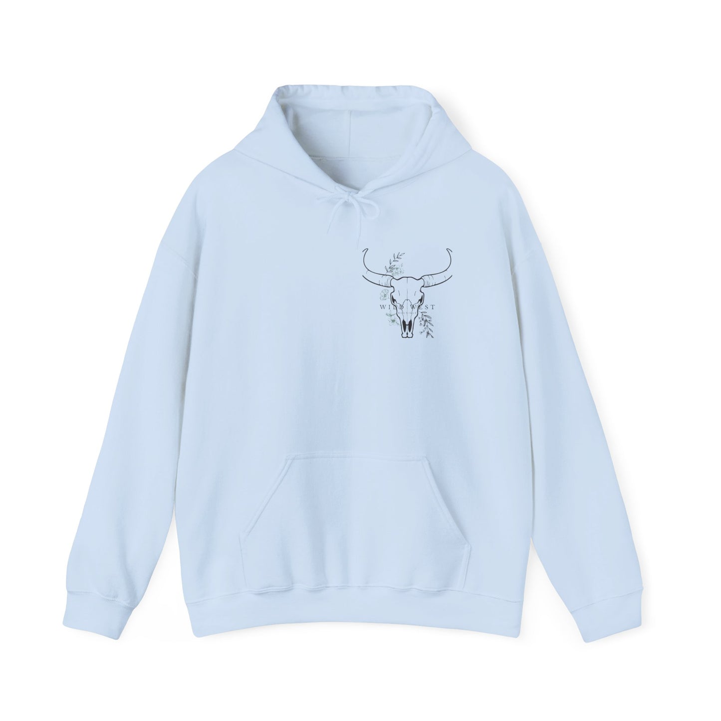 Wild West Skull Hoodie - Unisex Heavy Blend™ with Floral Accents