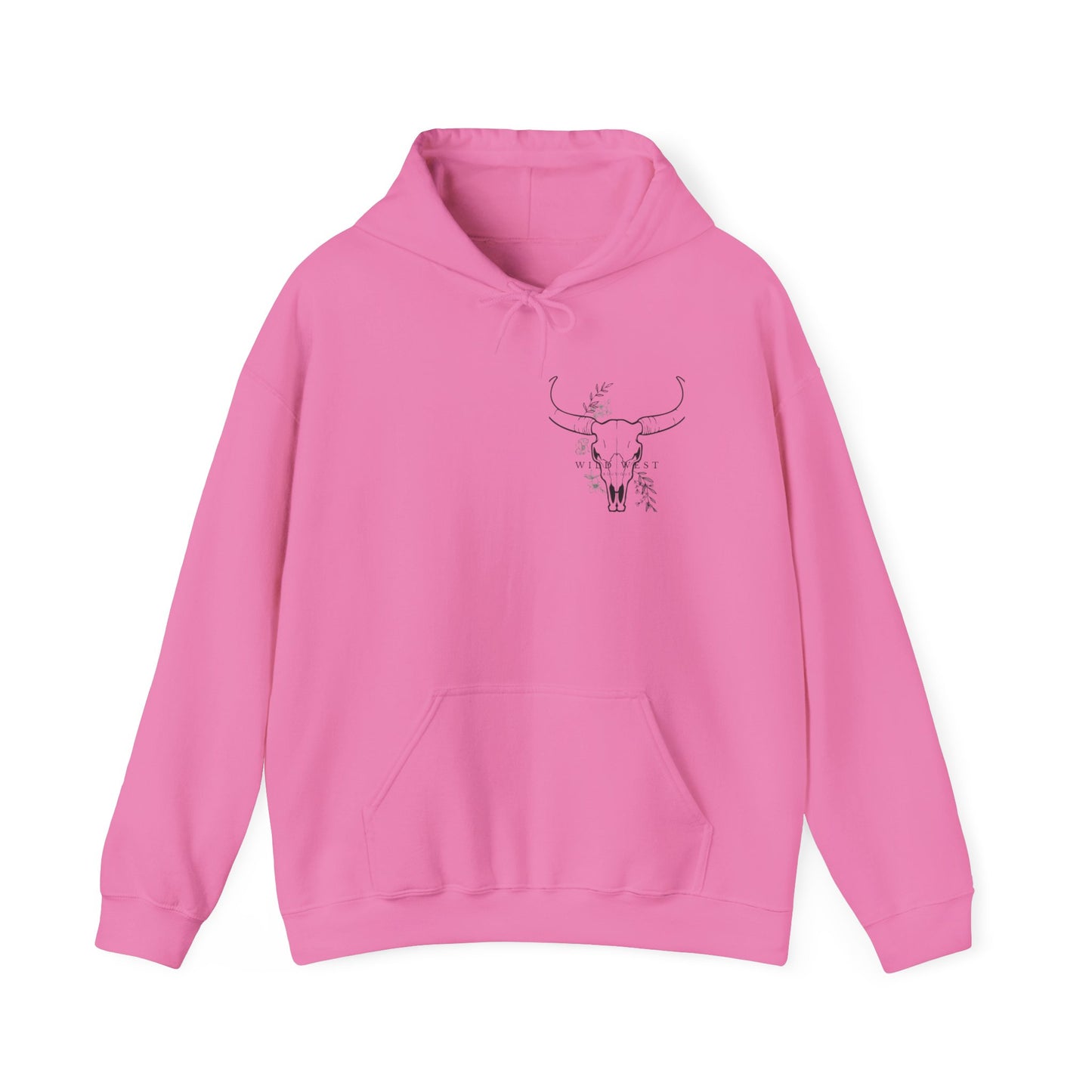 Wild West Skull Hoodie - Unisex Heavy Blend™ with Floral Accents