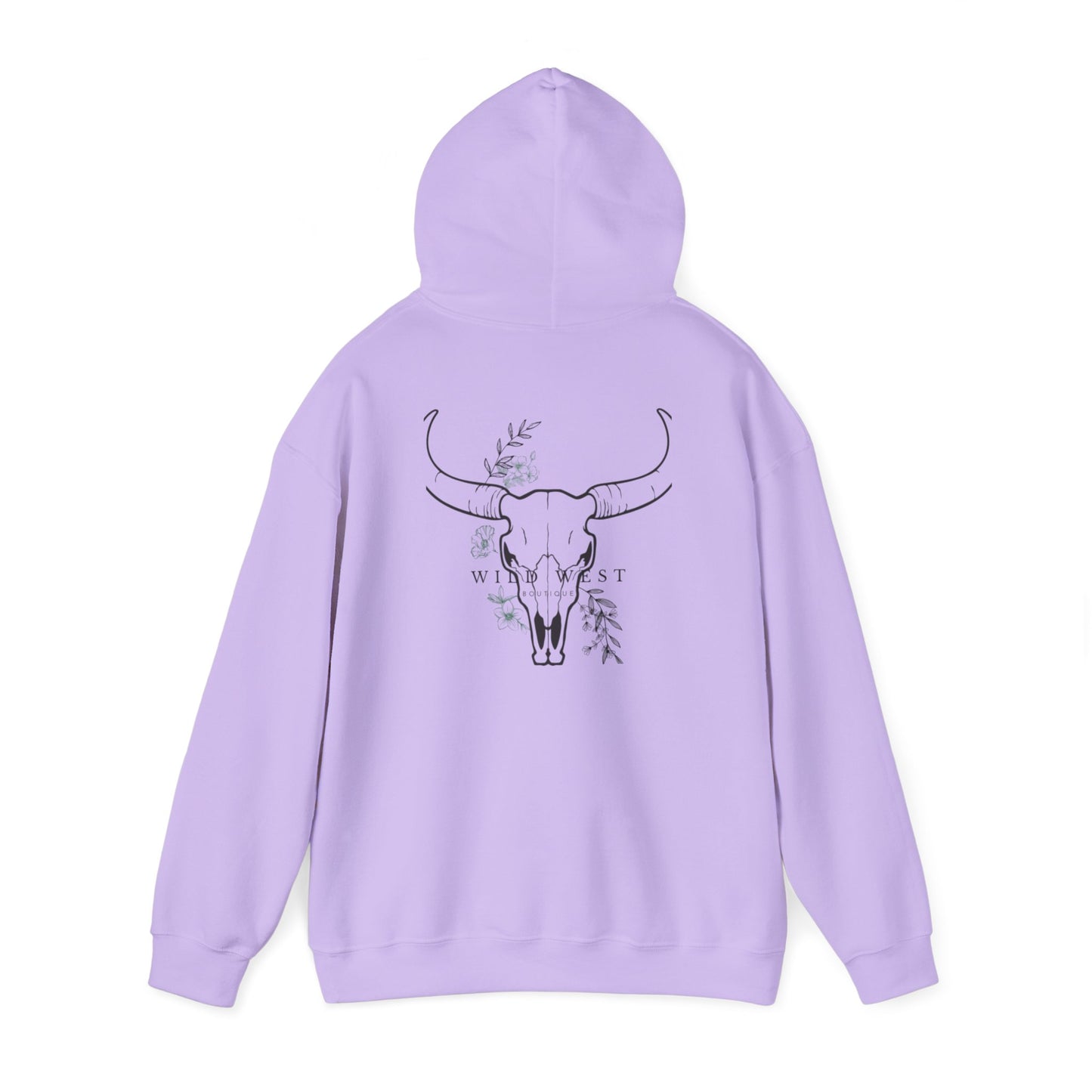 Wild West Skull Hoodie - Unisex Heavy Blend™ with Floral Accents