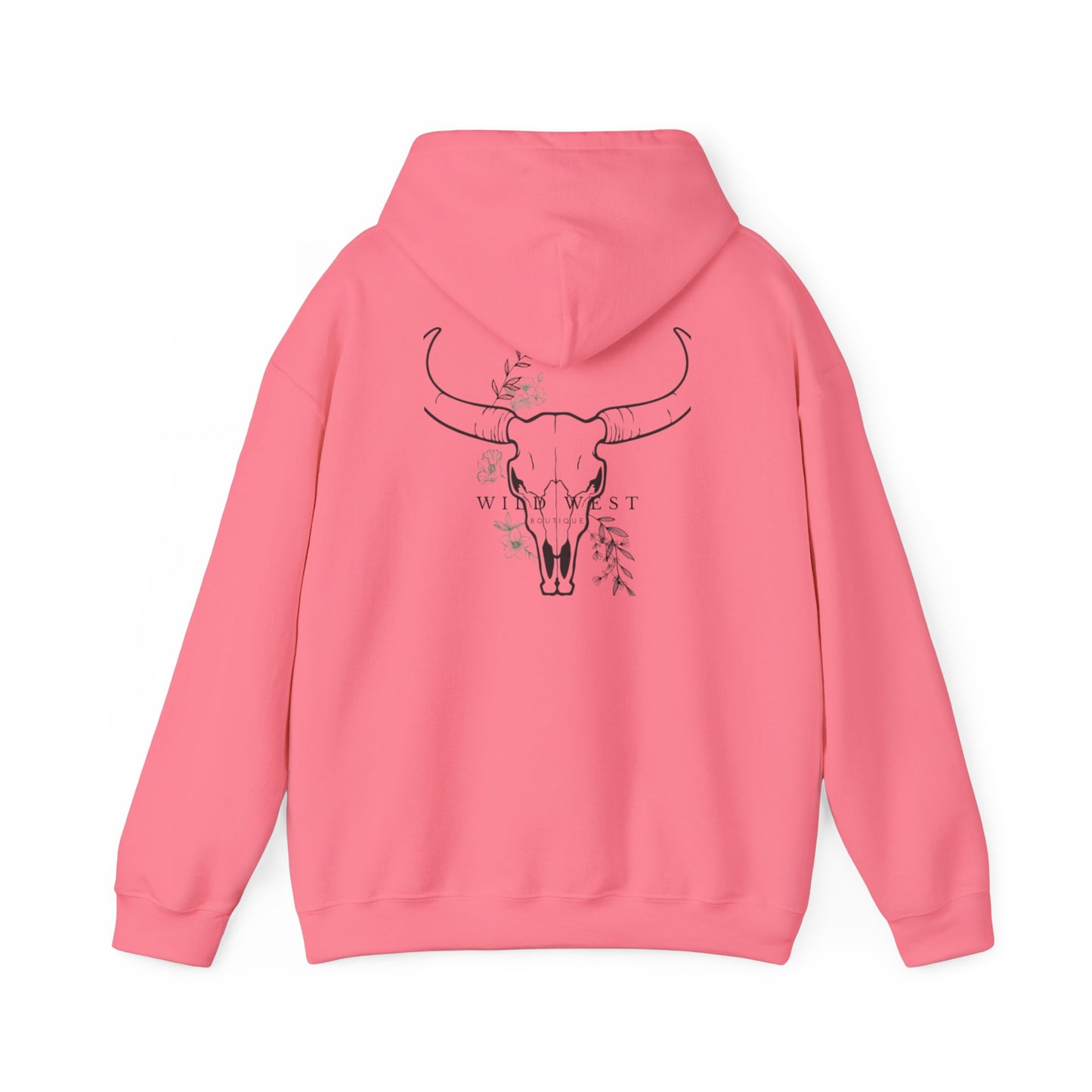 Wild West Skull Hoodie - Unisex Heavy Blend™ with Floral Accents