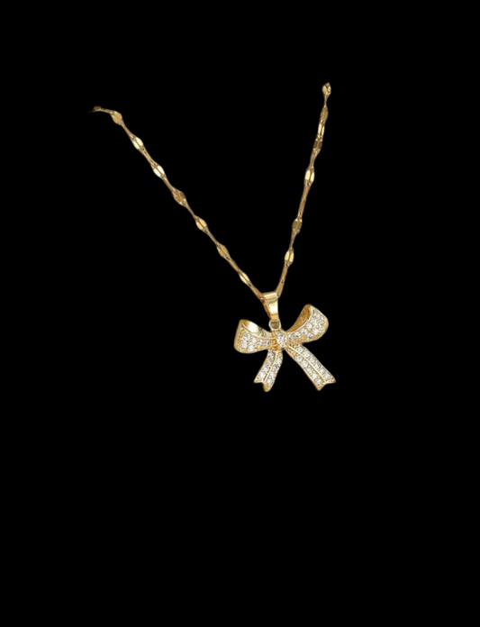 Bow Necklace - Gold
