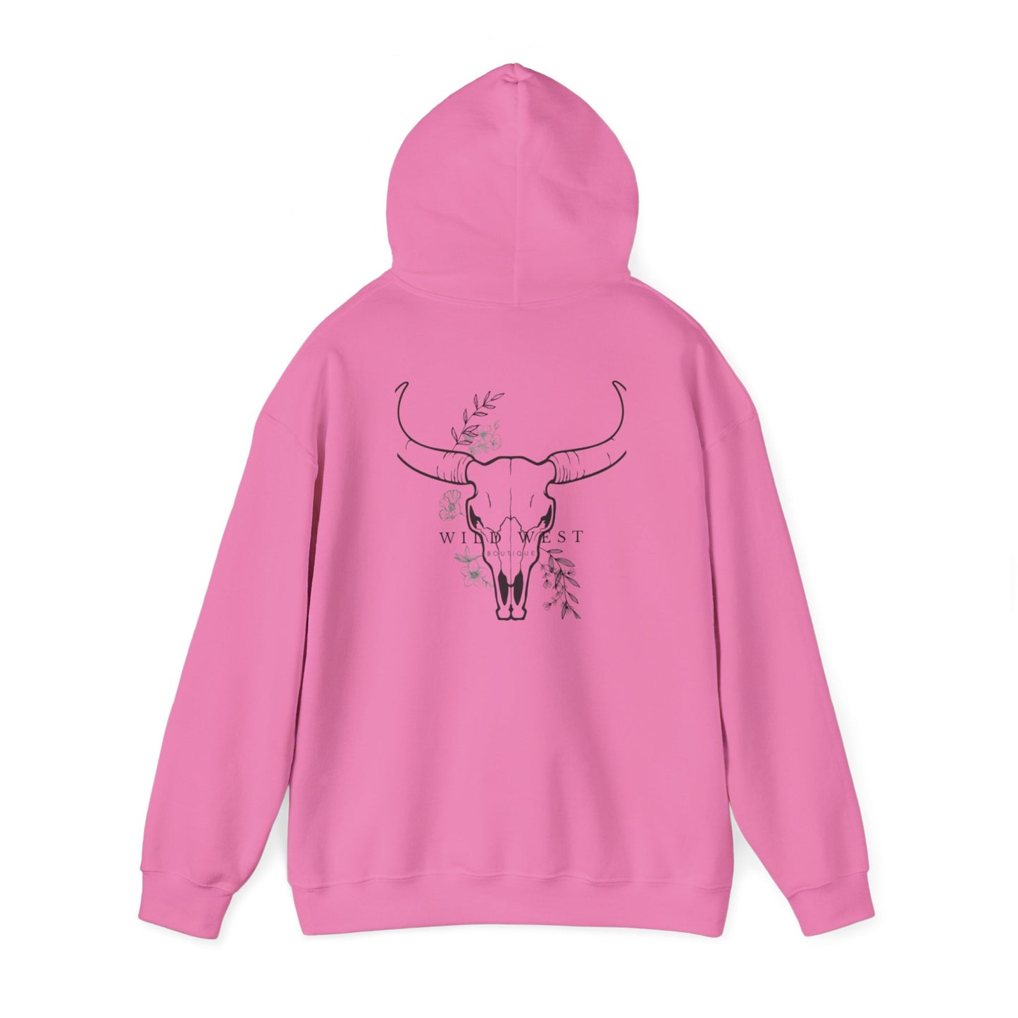 Wild West Skull Hoodie - Unisex Heavy Blend™ with Floral Accents