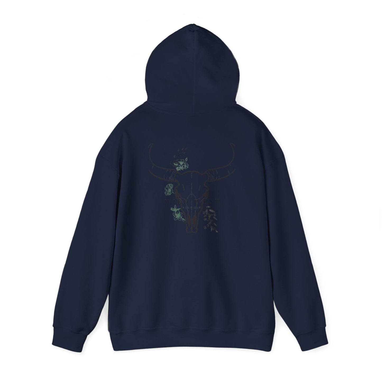 Wild West Skull Hoodie - Unisex Heavy Blend™ with Floral Accents