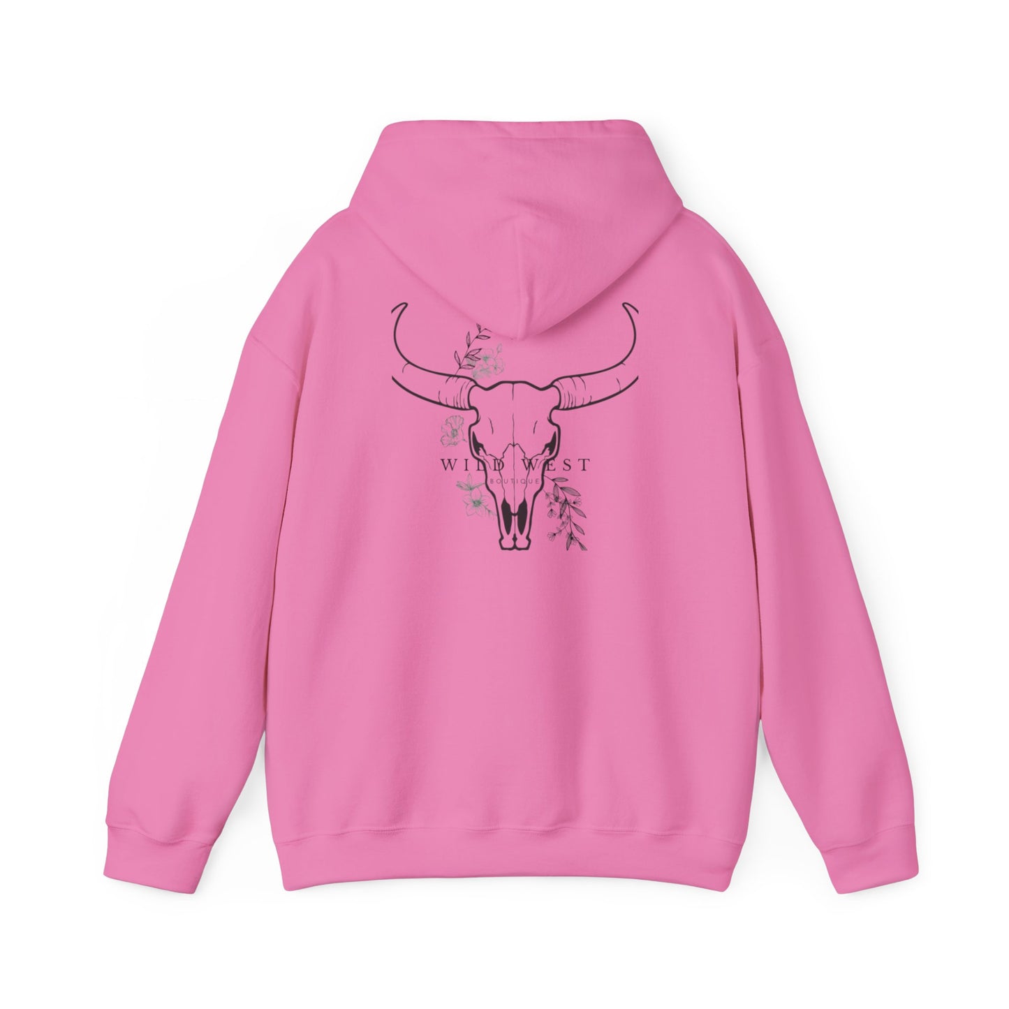 Wild West Skull Hoodie - Unisex Heavy Blend™ with Floral Accents