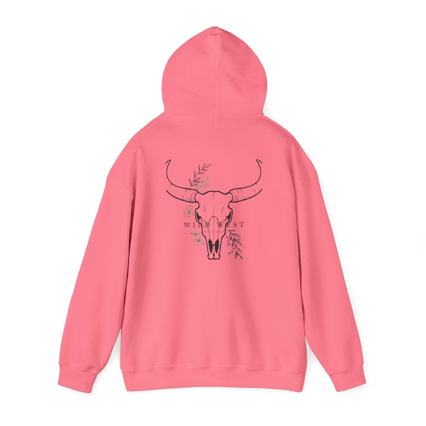 Wild West Skull Hoodie - Unisex Heavy Blend™ with Floral Accents