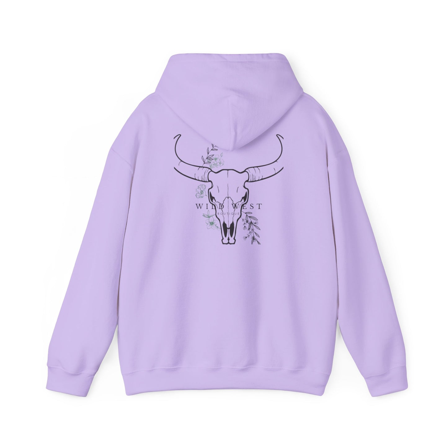 Wild West Skull Hoodie - Unisex Heavy Blend™ with Floral Accents