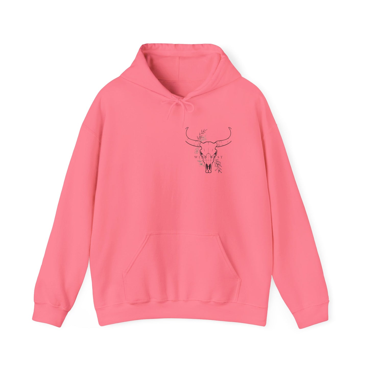 Wild West Skull Hoodie - Unisex Heavy Blend™ with Floral Accents