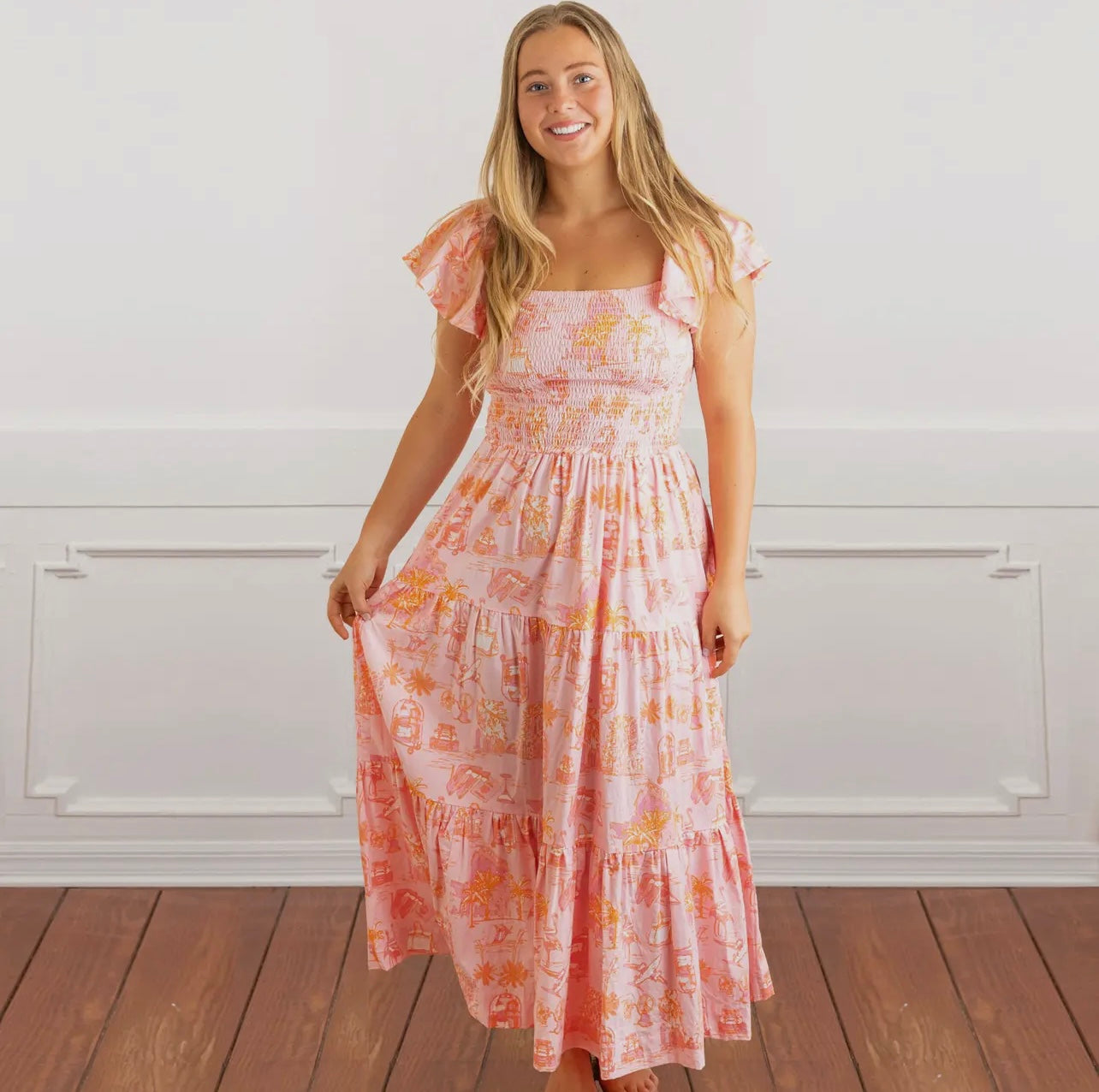 Sunset smocked dress ◡̈