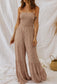 Smocked floral jumpsuit
