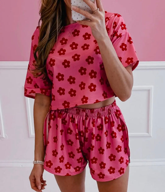 Flower print pj set