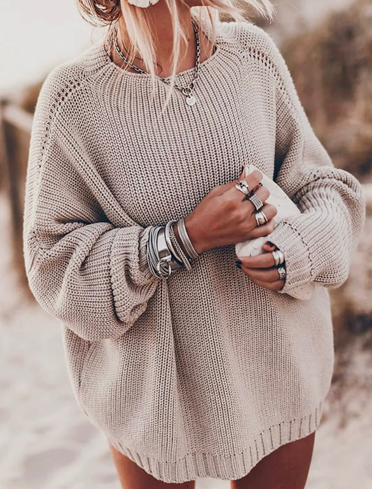 Plain Leisure Drop Sweater