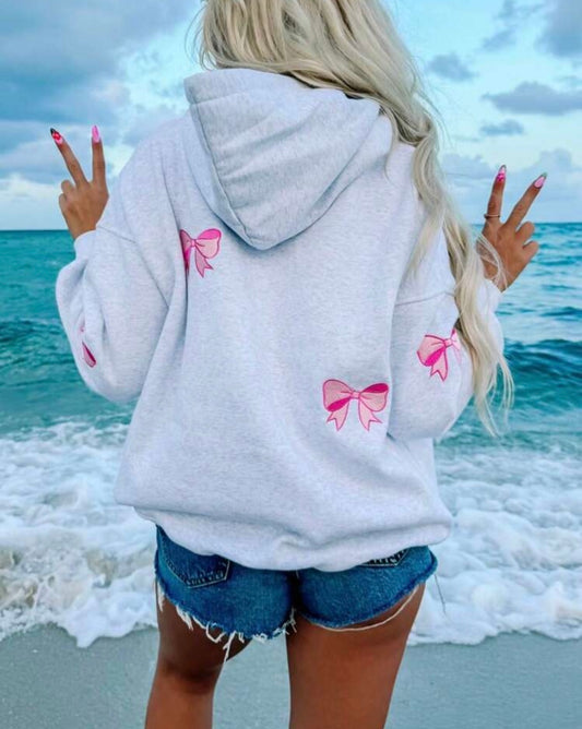 Grey Bow Hoodie