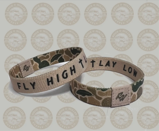 Fly High Lay Low camo bracelet