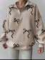 Beige- Black Bow pullover