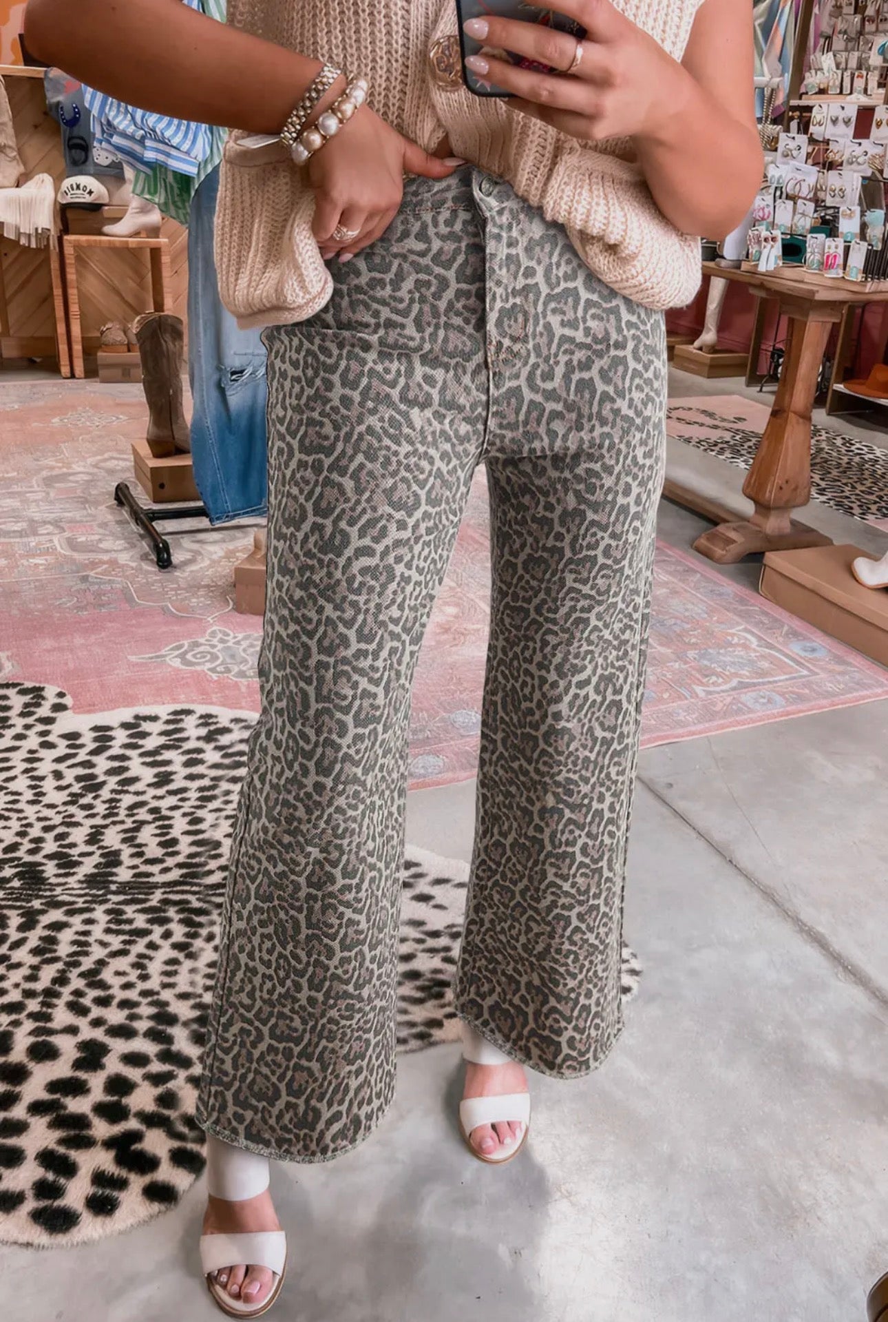 Leopard high waist jeans