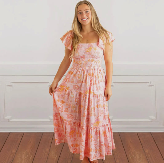 Sunset smocked dress ◡̈